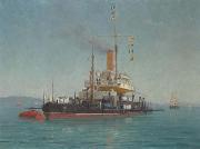 Lionel Walden Going Into Port oil on canvas